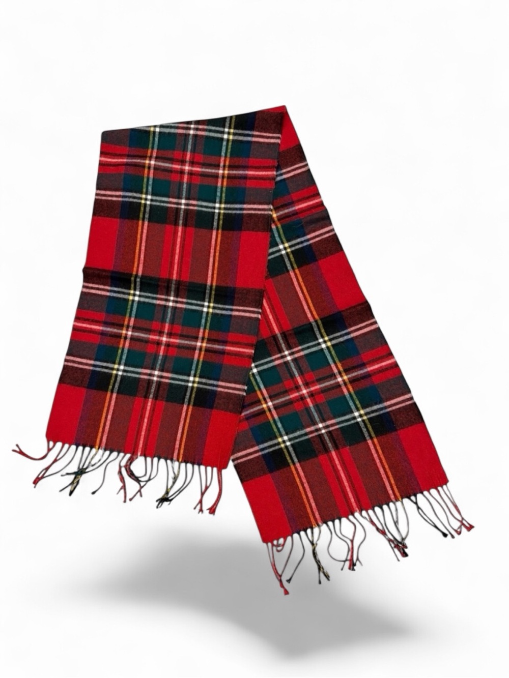 Cashme Acrylic Fringed Tartan Scarves - Set of 2